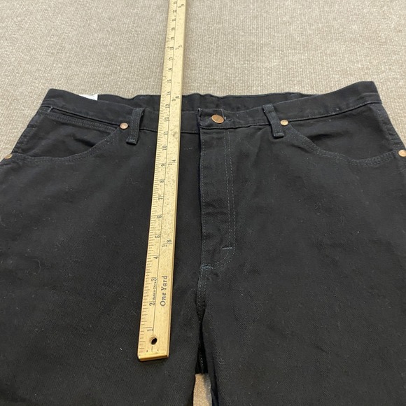 Wrangler Cowboy Cut 13MWZ Jeans Mens Size 36x32 Black Straight Denim Western New - Picture 8 of 12